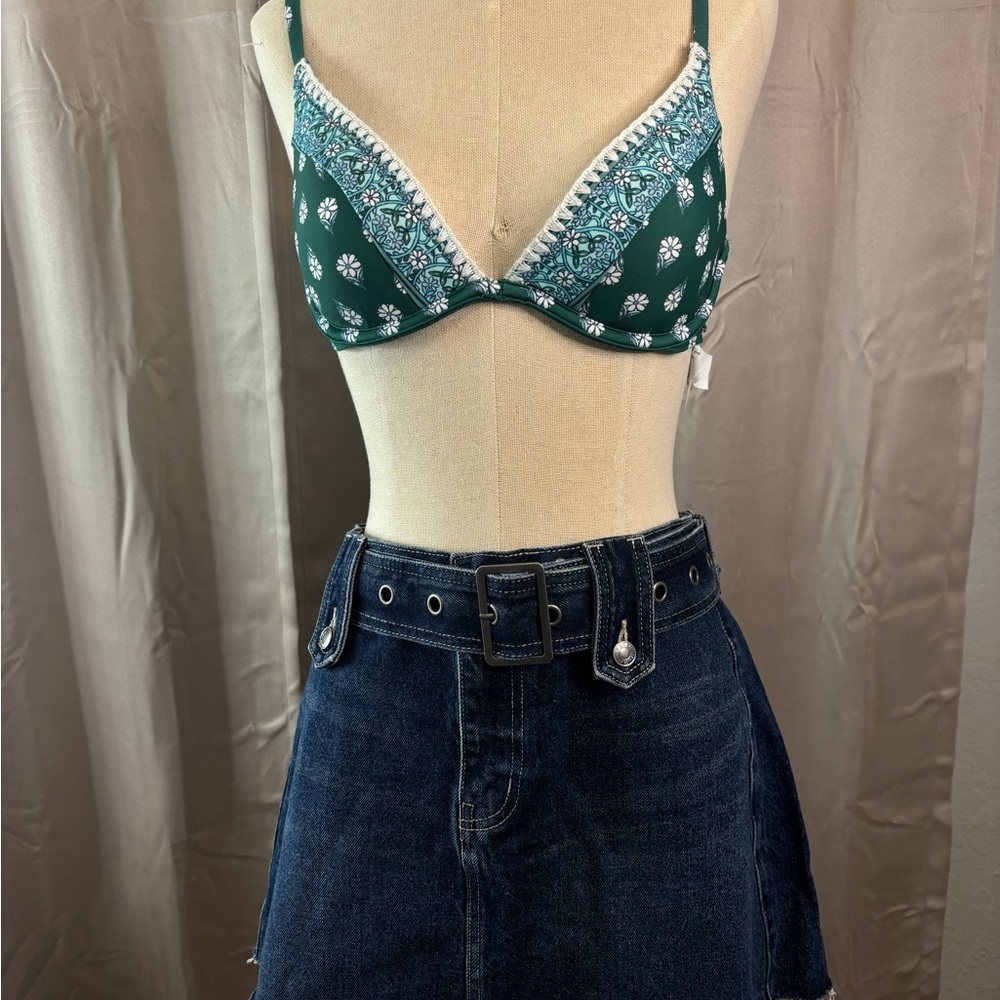 Cello Blue Denim Belted Skirt